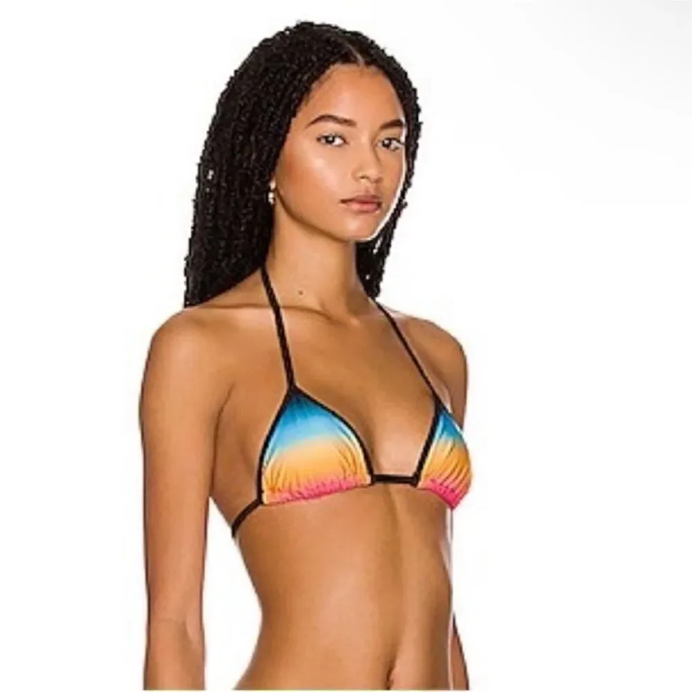 The Attico NWT Ombre Print Multi Color Triangle Bikini Top Size XS